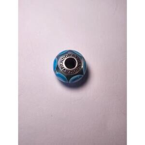PANDORA | BLUE STEPPING STONES MURANO CHARM 790914 RARE RETIRED GLASS 925